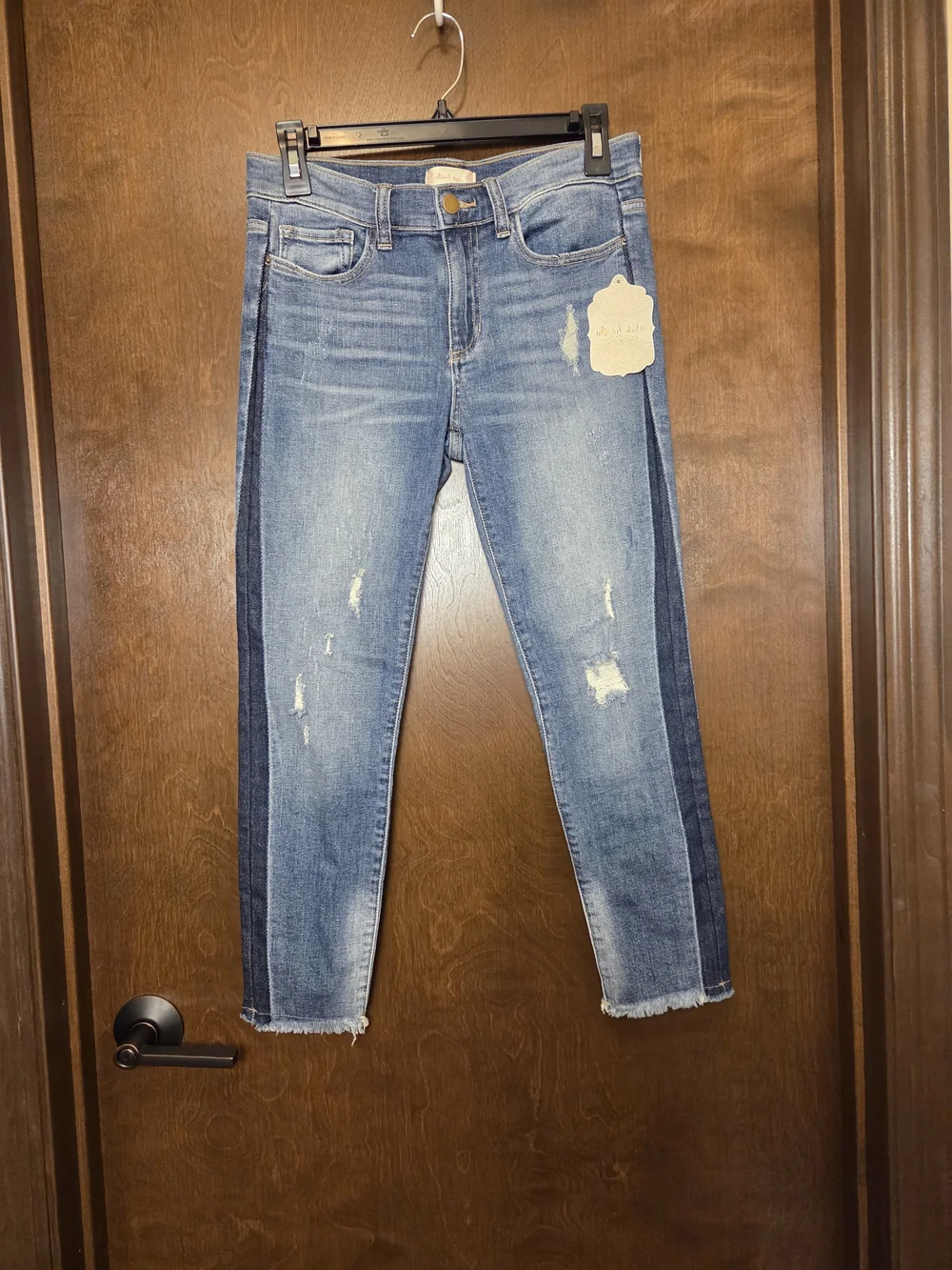 Altar'd State Two-Tone Blue Cropped Ankle Jeans NWT